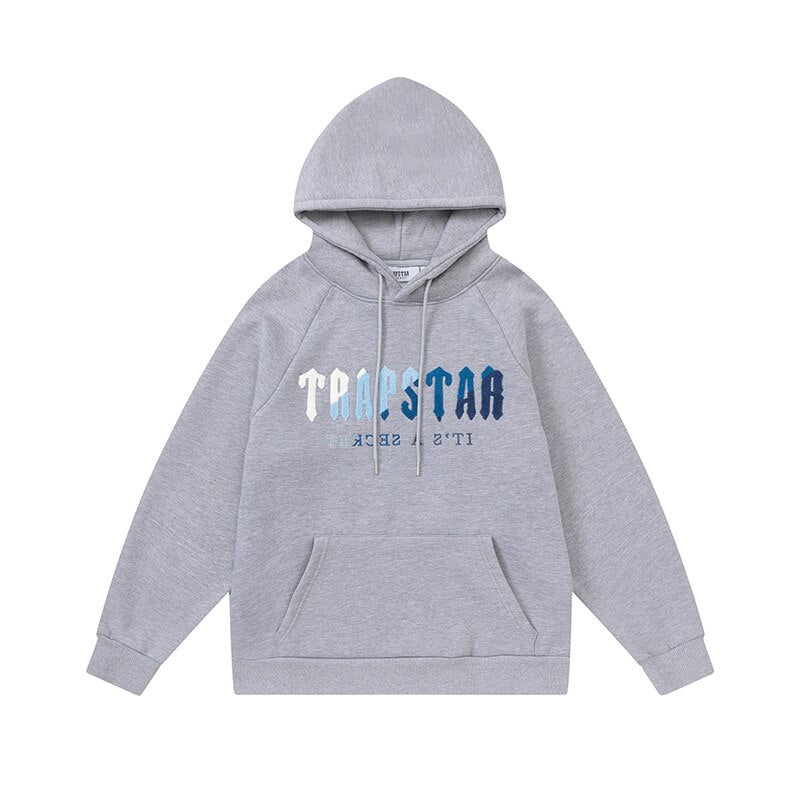 Trapstar Chenille Decoded Hoodie Tracksuit Grey Ice