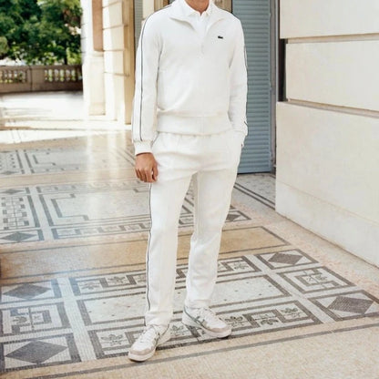 LACOSTE CORE ESSENTIALS - White Straight-leg track suit