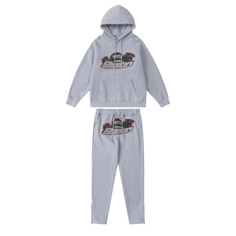 Trapstar Shooters Hooded Tracksuit - Grey / Red – Hipp