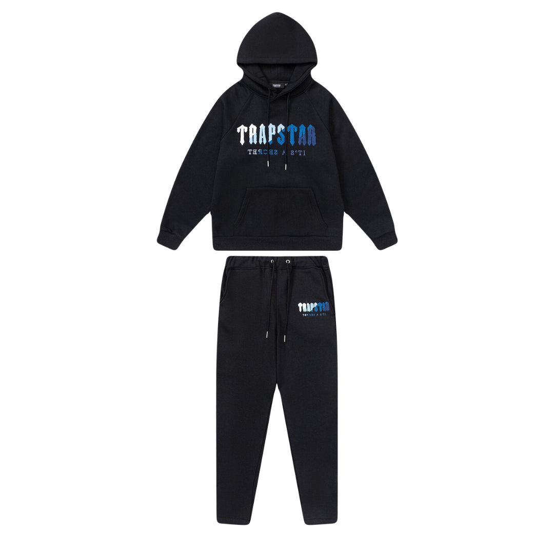 Trapstar Chenille Decoded Hoodie Tracksuit Black Ice