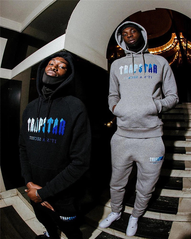 Trapstar Chenille Decoded Hoodie Tracksuit Black Ice