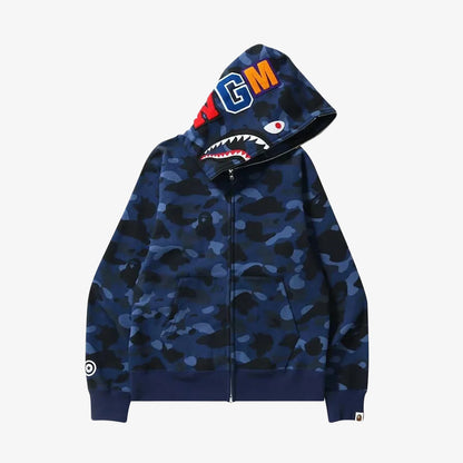 BAPE Color Camo Shark Full Zip Hoodie Blue’