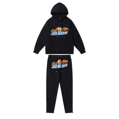 Trapstar Shooters Hoodie Tracksuit Black / Orange