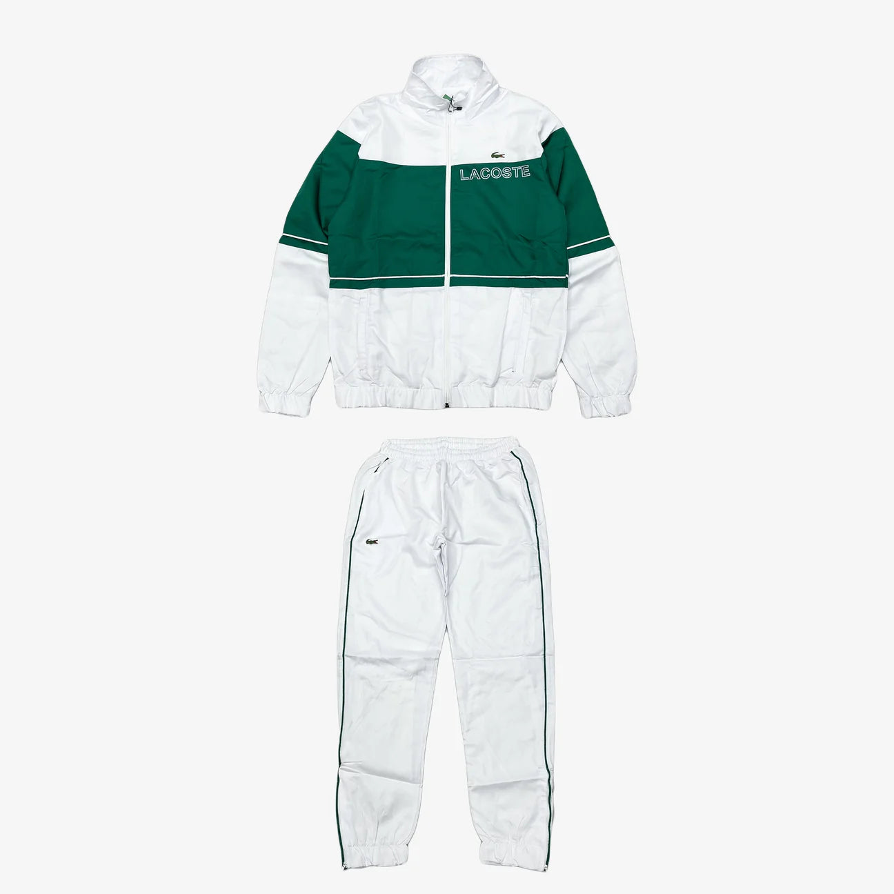 Lacoste White/Green Mid Tracksuit