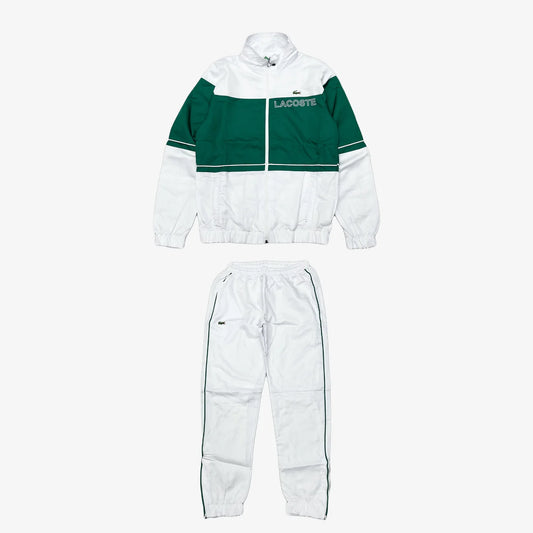 Lacoste White/Green Mid Tracksuit